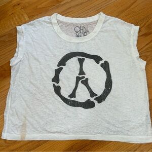 Chaser Top Womens Small White Muscle T Shirt Love Activewear